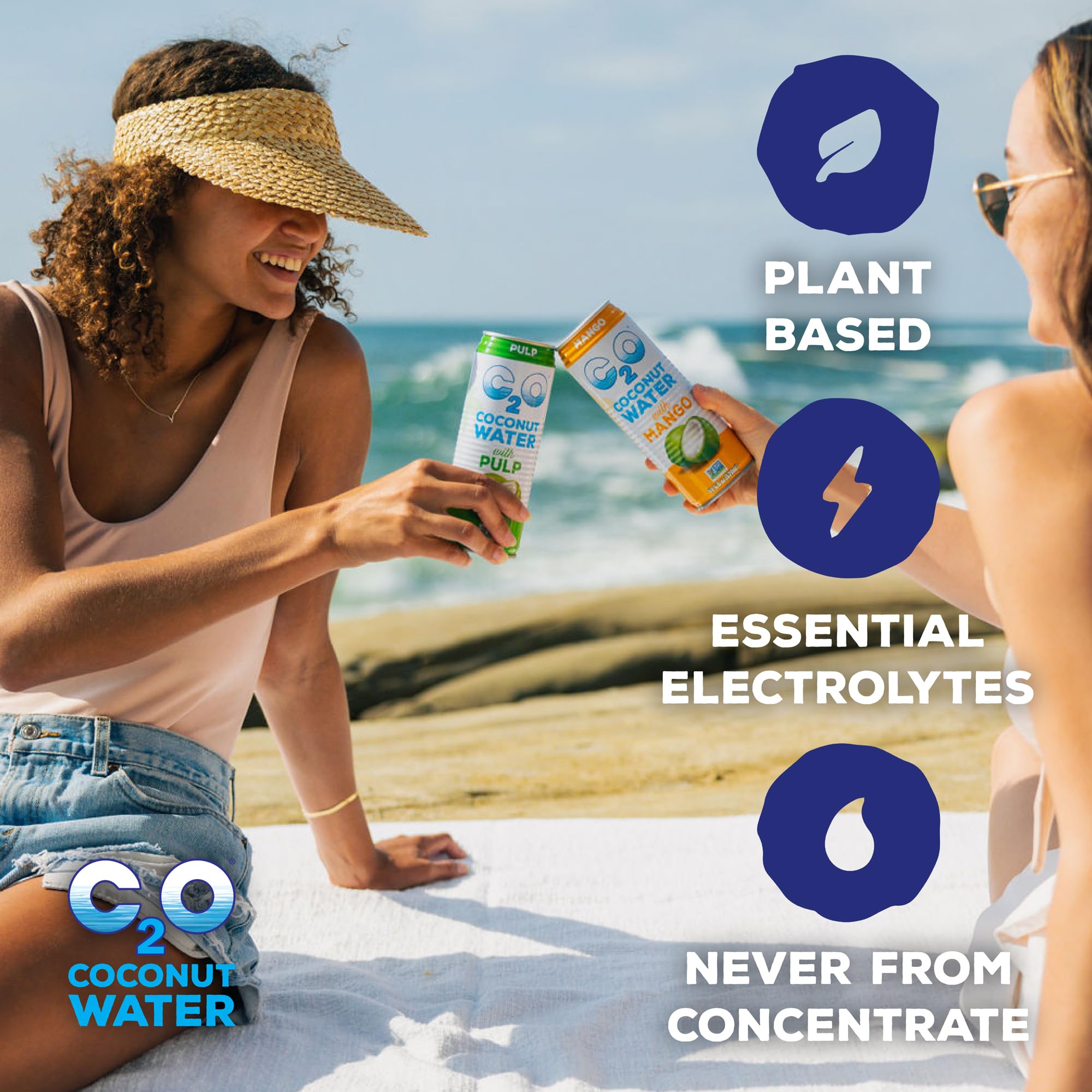 C2O can in hand showing convenient single-serve size and portability