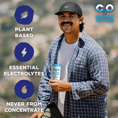 C2O can in hand demonstrating 10.5 fl oz portable size benefit