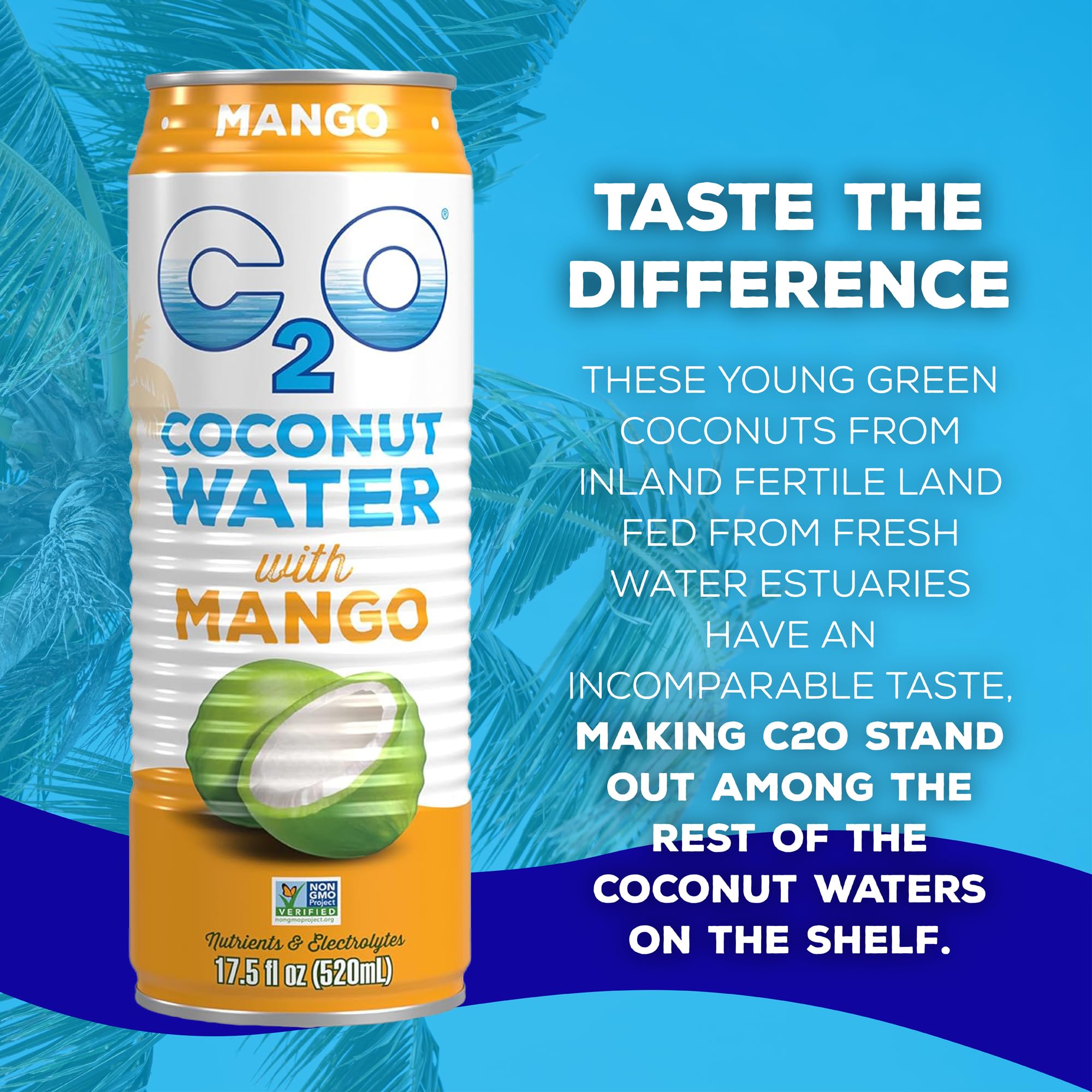 C2O mango with farmers harvesting coconuts to show sustainable sourcing and community support