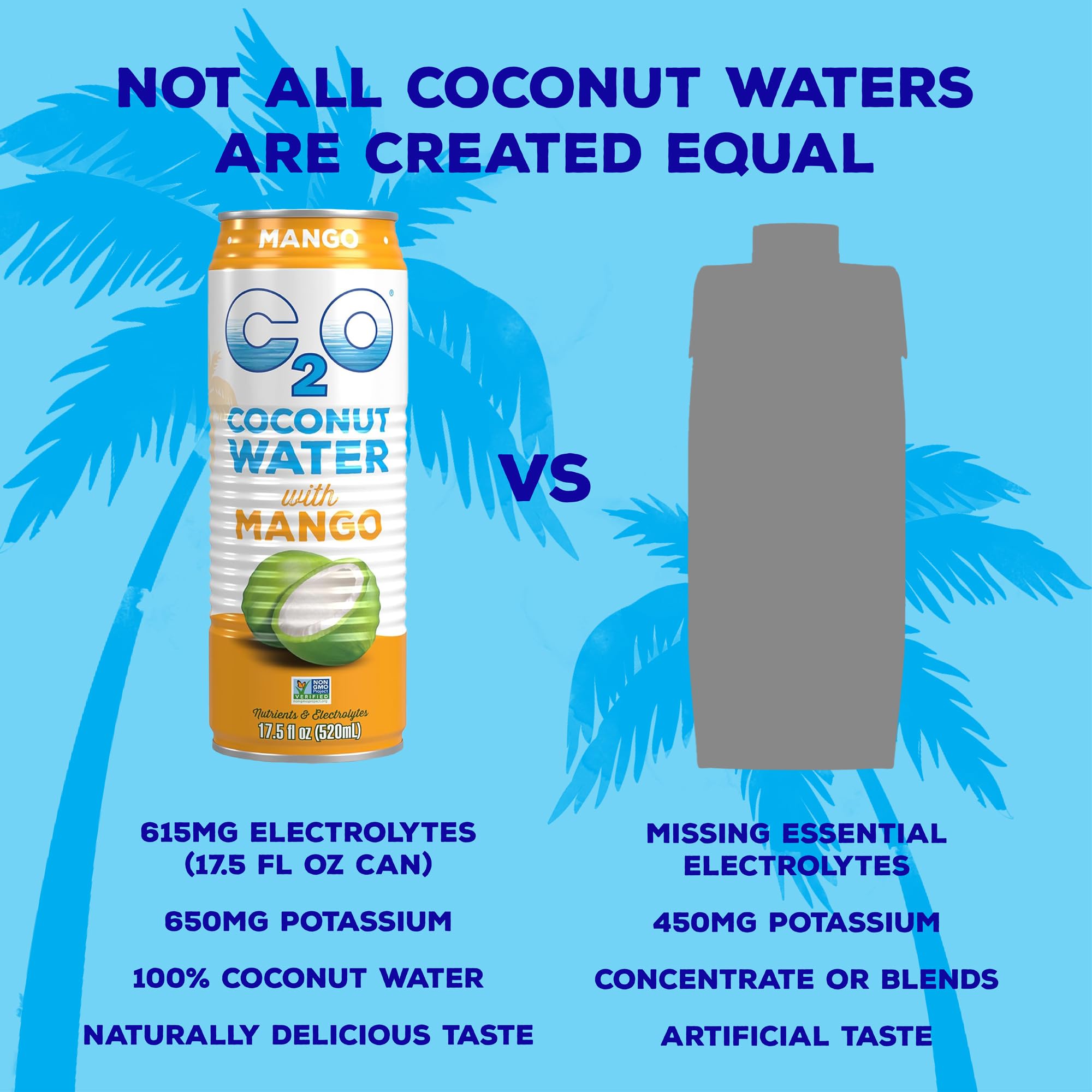 C2O mango beside smoothie ingredients to demonstrate culinary use and flavor versatility