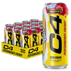 C4 front can packaging showing label and 12-pack benefit