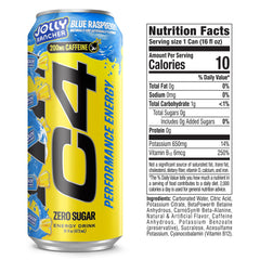 C4 can beside dumbbells showing JOLLY RANCHER energy for workouts