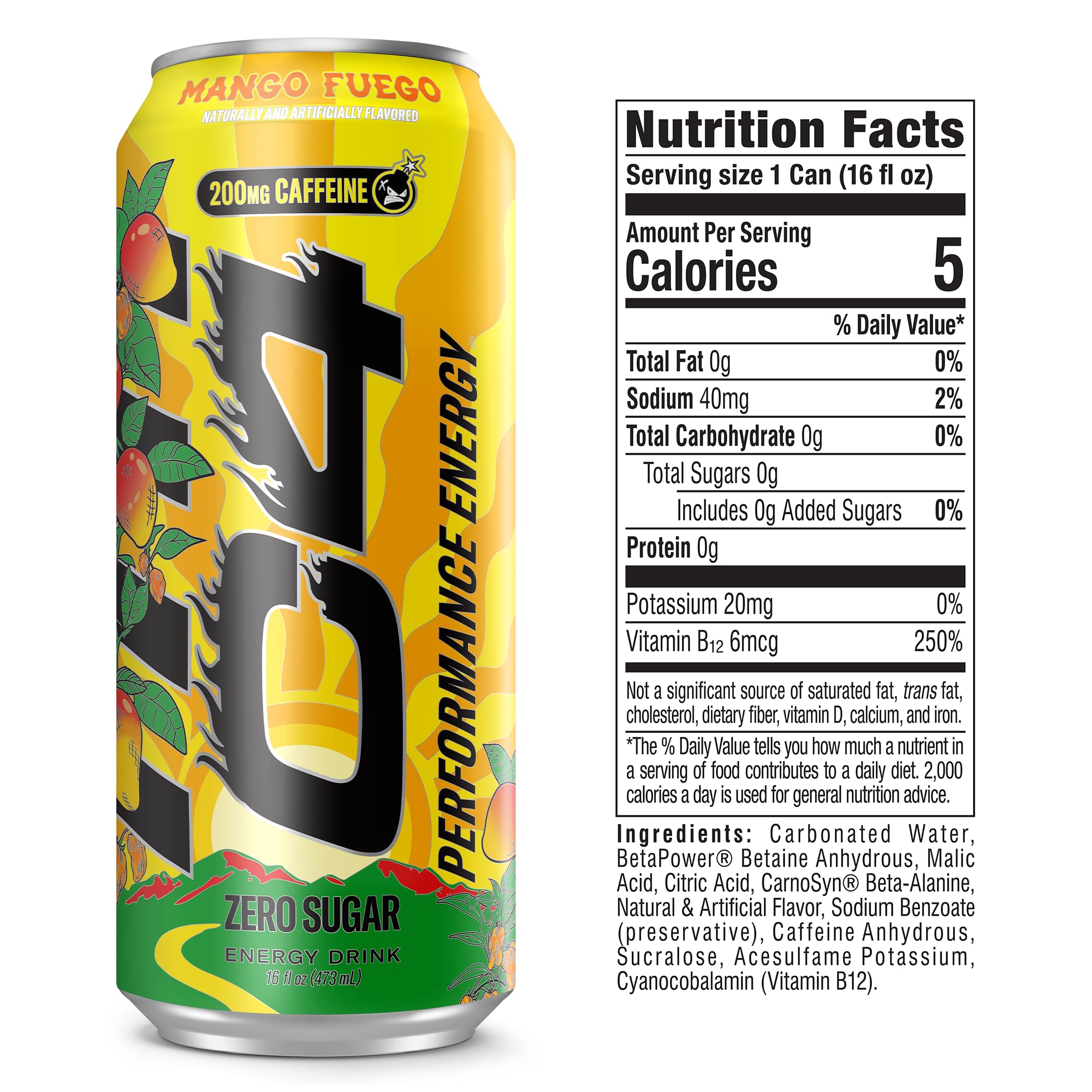 C4 mango fuego can in gym setting showing athletic energy support