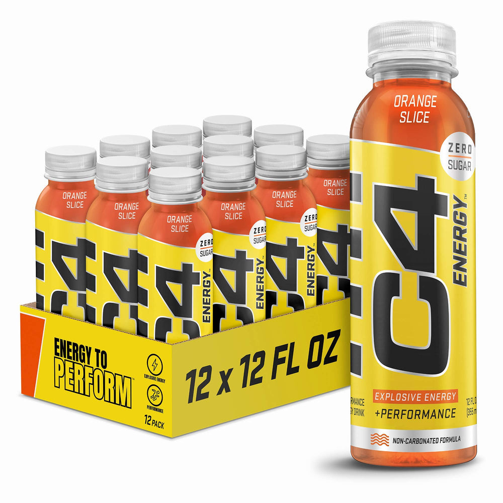 C4 front packaging showing orange slice flavor and zero sugar benefit