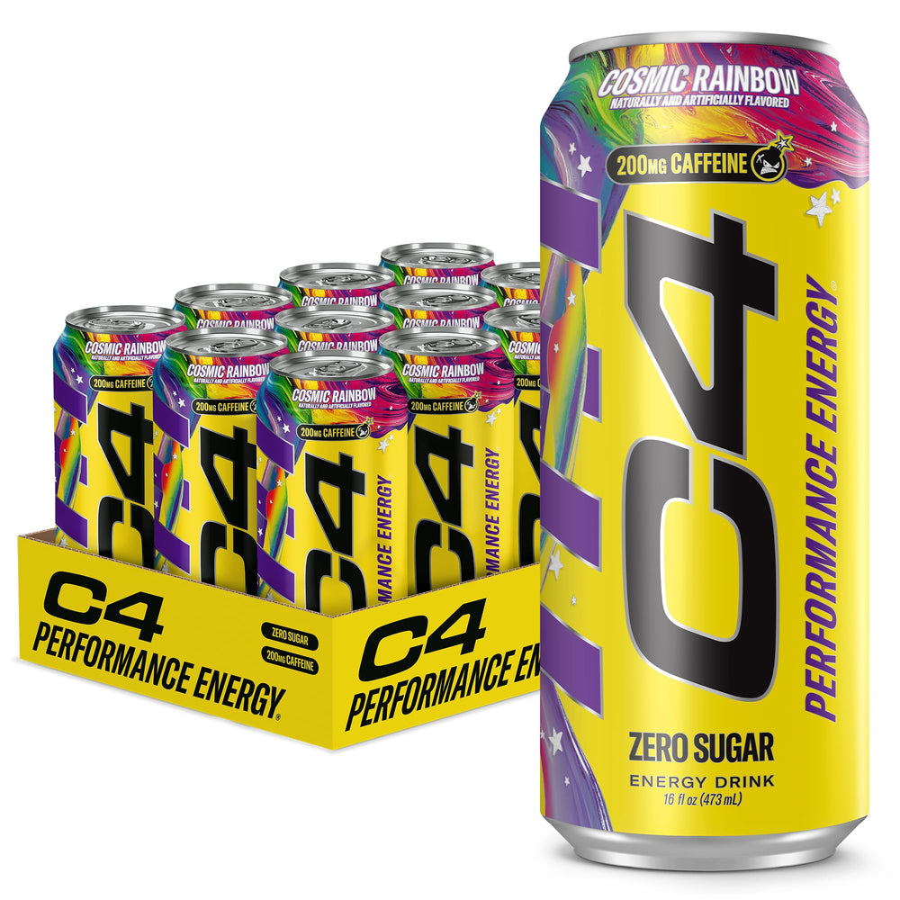 C4 Performance front packaging showing 12-pack and zero sugar benefit