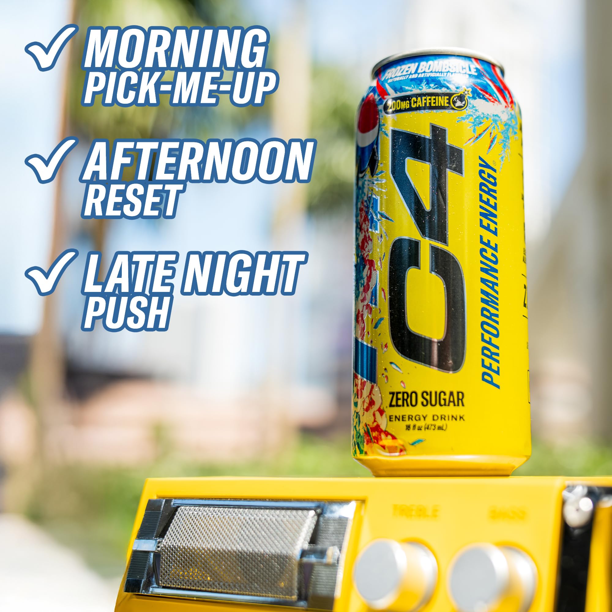 C4 Performance nutritional label view showing 200mg caffeine and B12 information