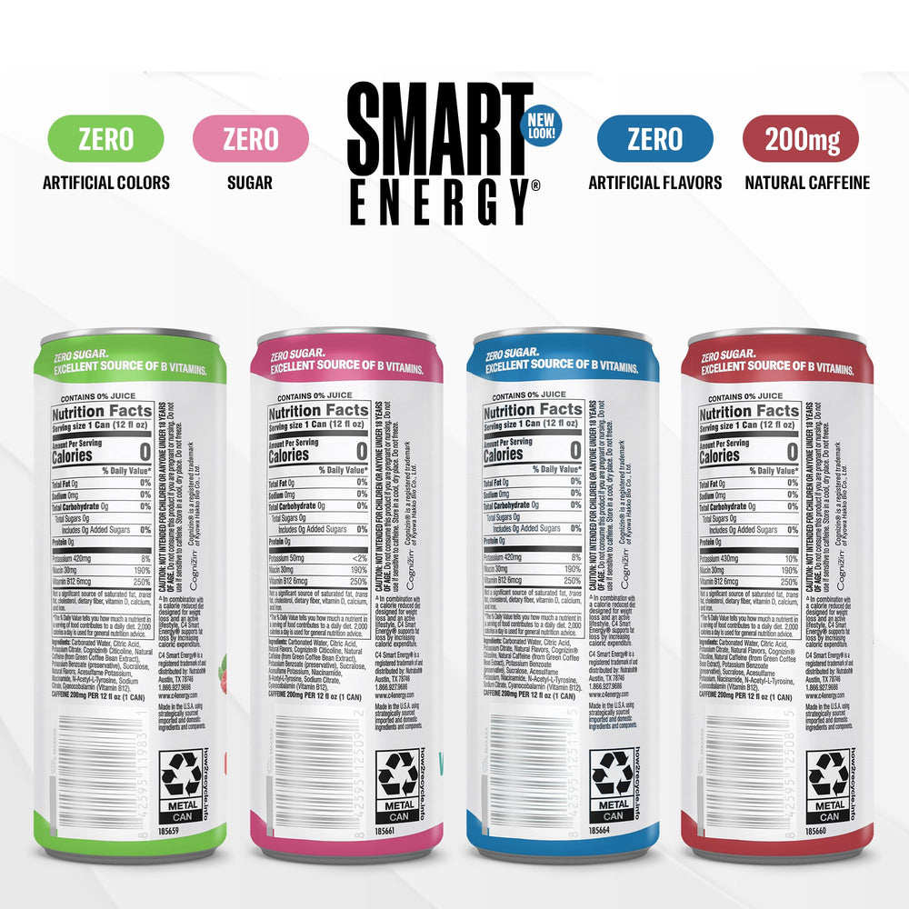 C4 can close-up label detail highlighting ingredients and caffeine