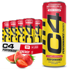 C4 front can showing strawberry watermelon ice flavor and vibrant packaging benefit energy
