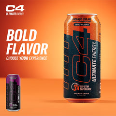 Open C4 Ultimate Energy can top view showing ready-to-drink convenience and refreshment