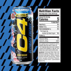 C4 can angle highlighting redesigned label and caffeine content