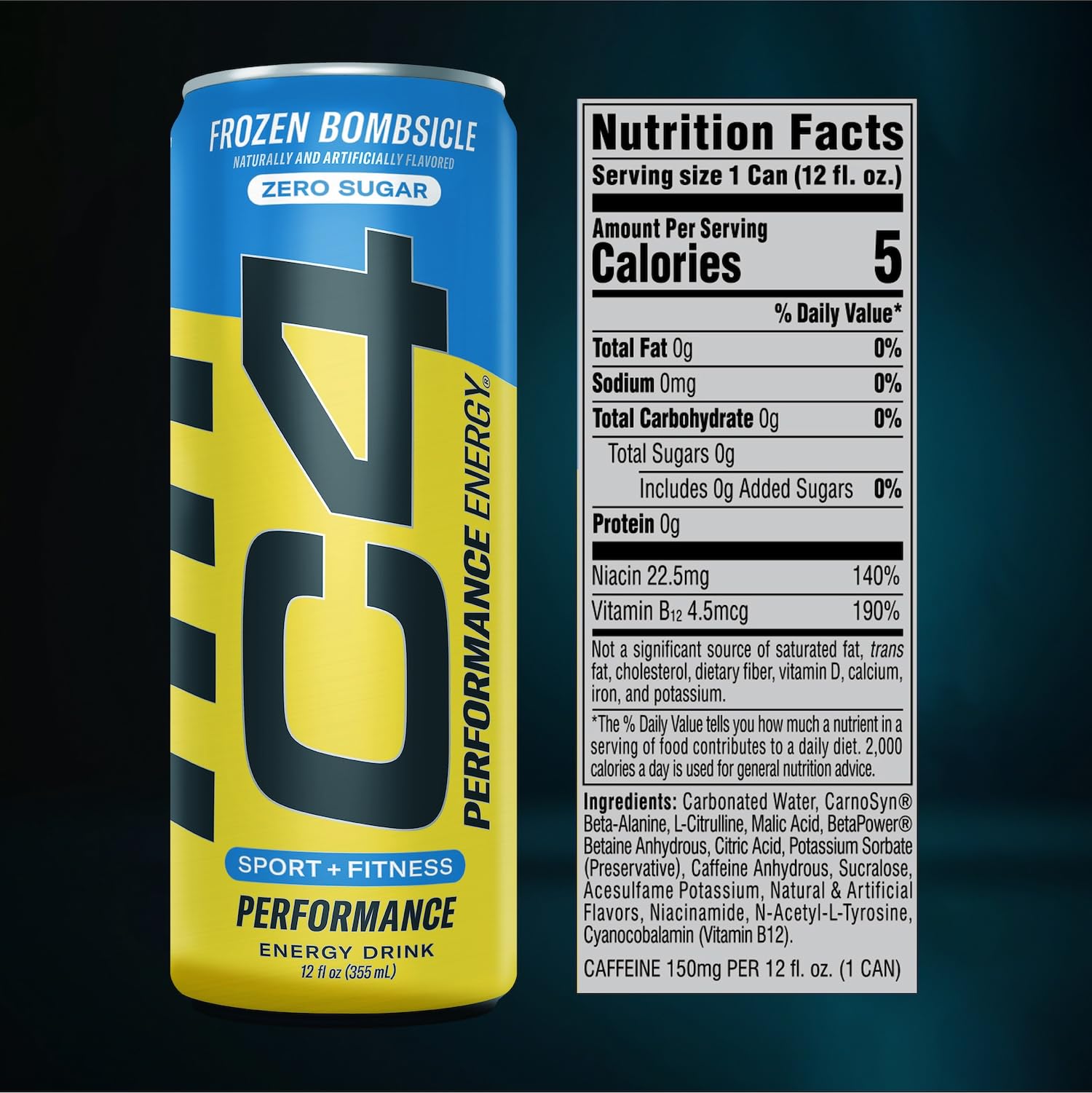 C4 stacked flavors display showcasing variety and sugar-free advantage