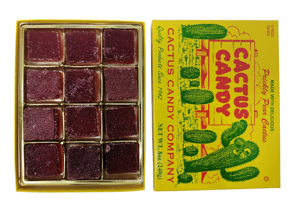 Cactus Candy Company packaging label detail showing heritage and trust