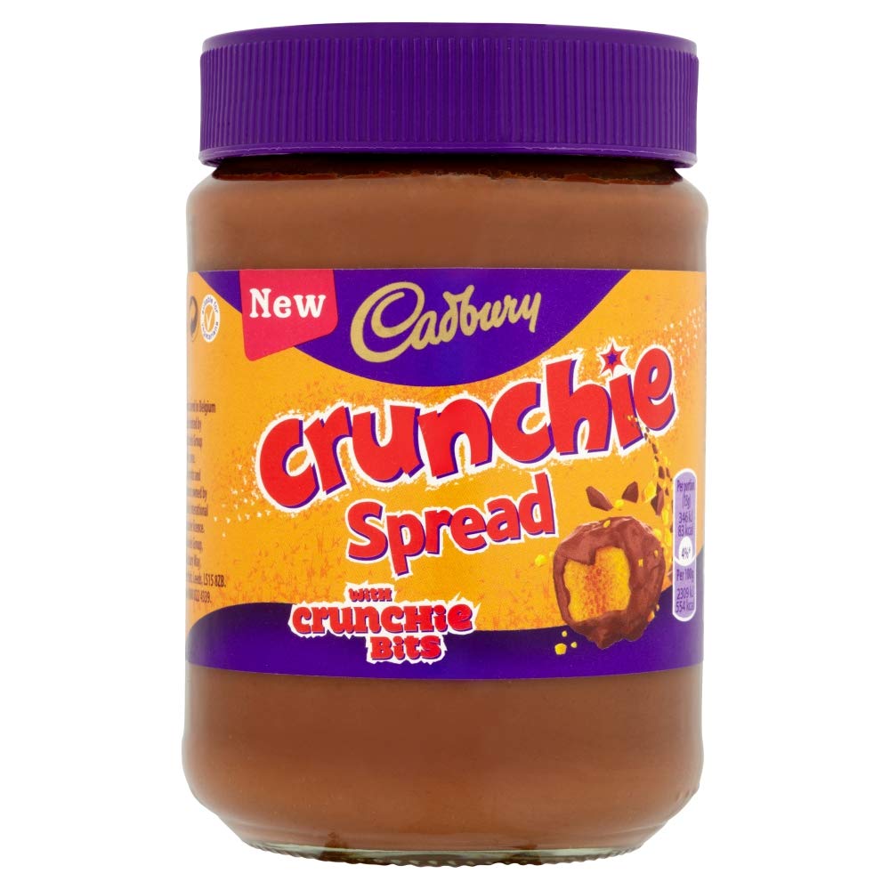 Cadbury jar front label showing product name and 400g size, clear branding benefit
