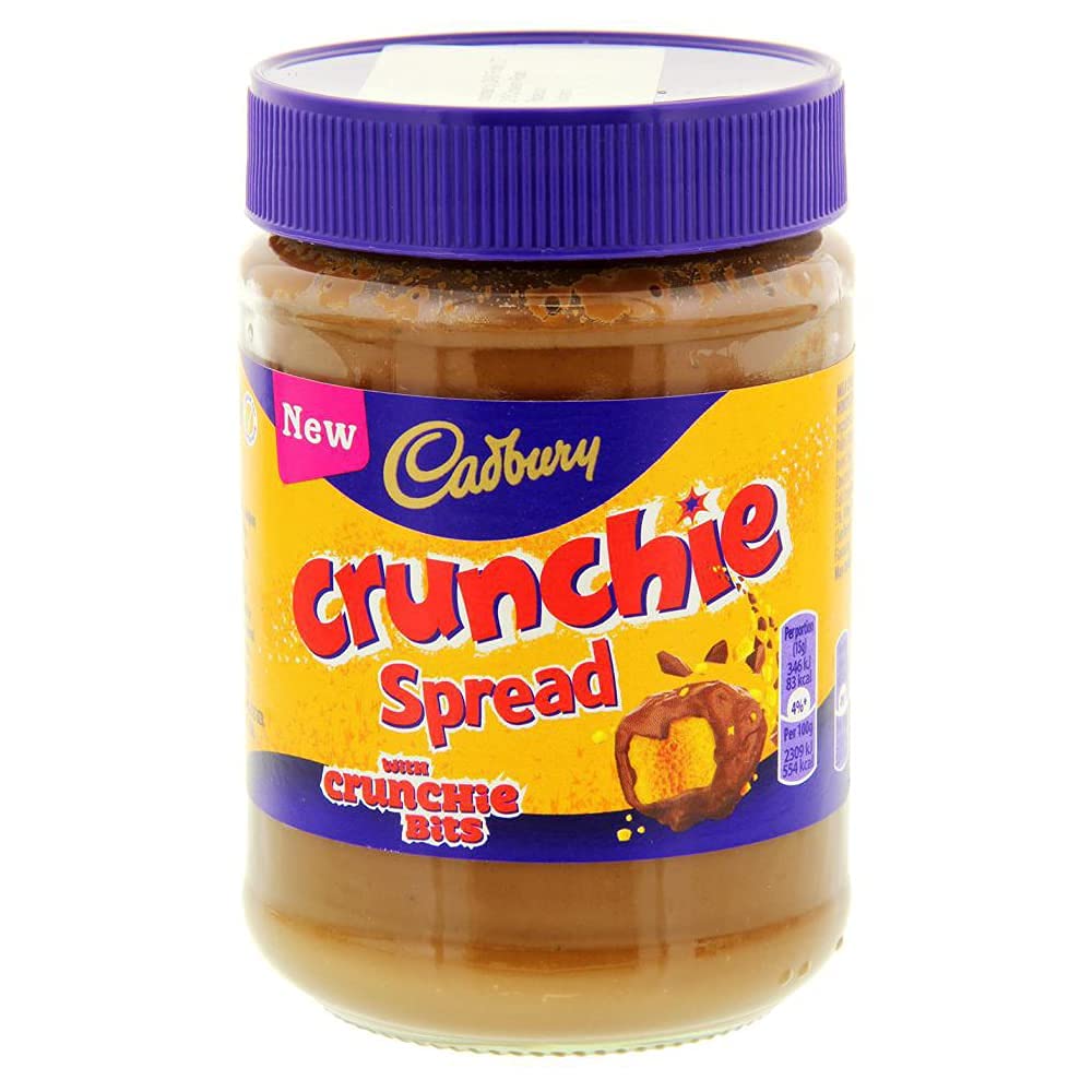 Cadbury 400g jar next to a measuring cup showing portion and size at glance