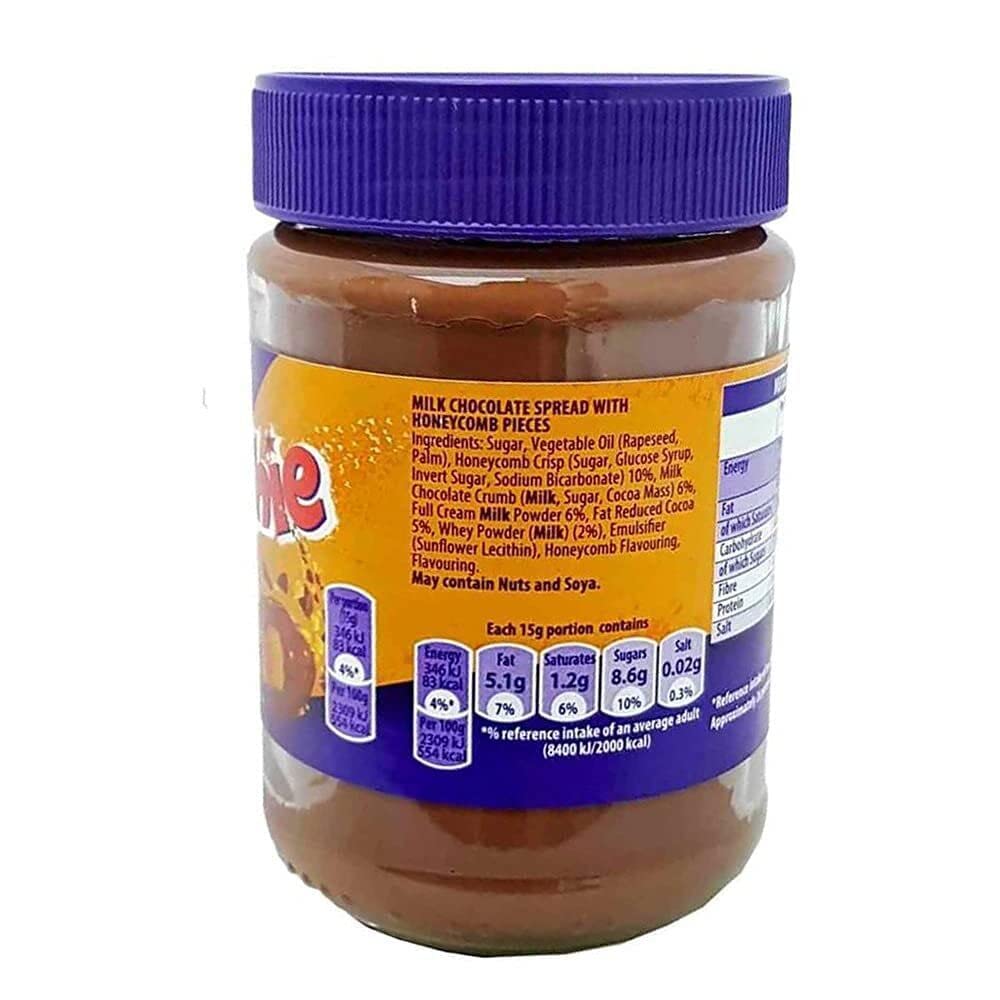 Close-up of Cadbury spread texture with Crunchie bits visible for crunchy contrast