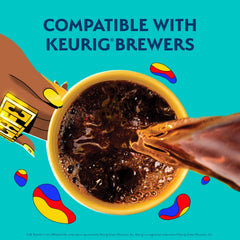 Café Bustelo pod inserted in brewer demonstrating quick single‑serve prep