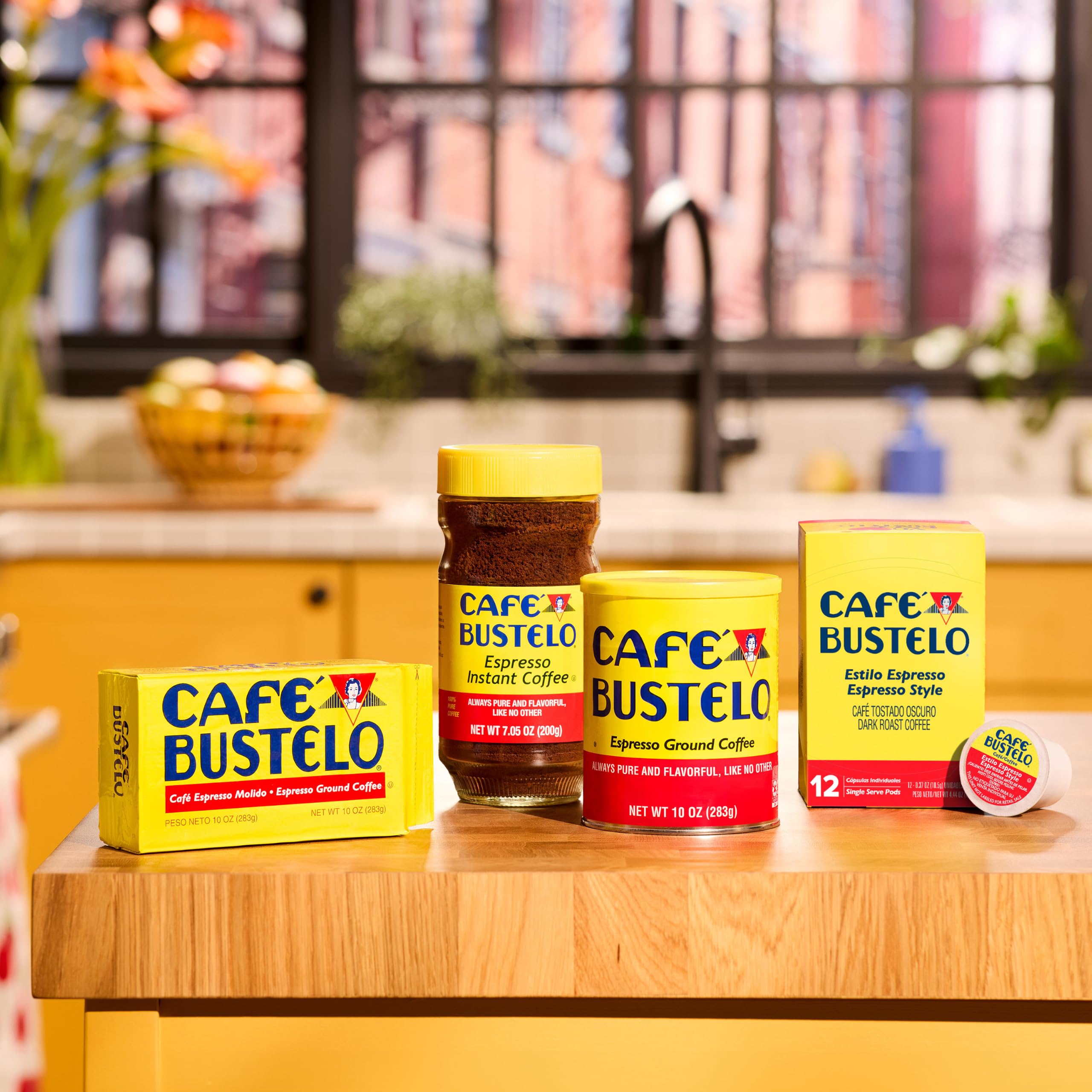 Café Bustelo hand holding capsule for size and single-serve convenience