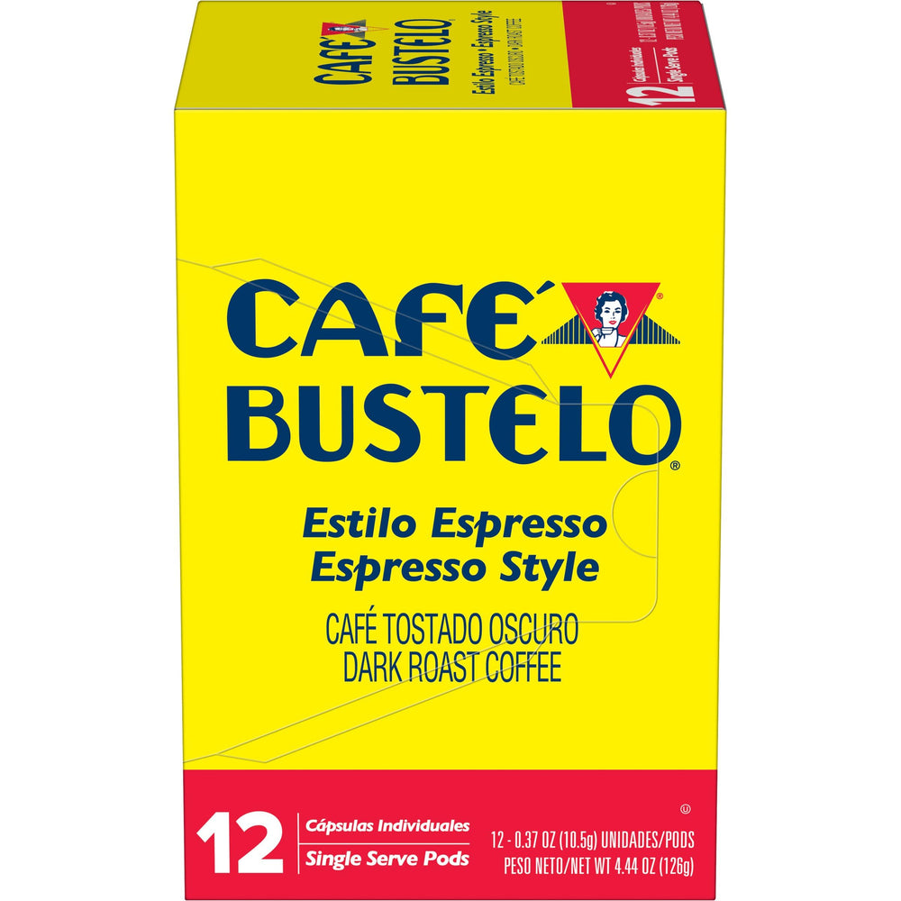 Café Bustelo back label close-up showing product details and roast information