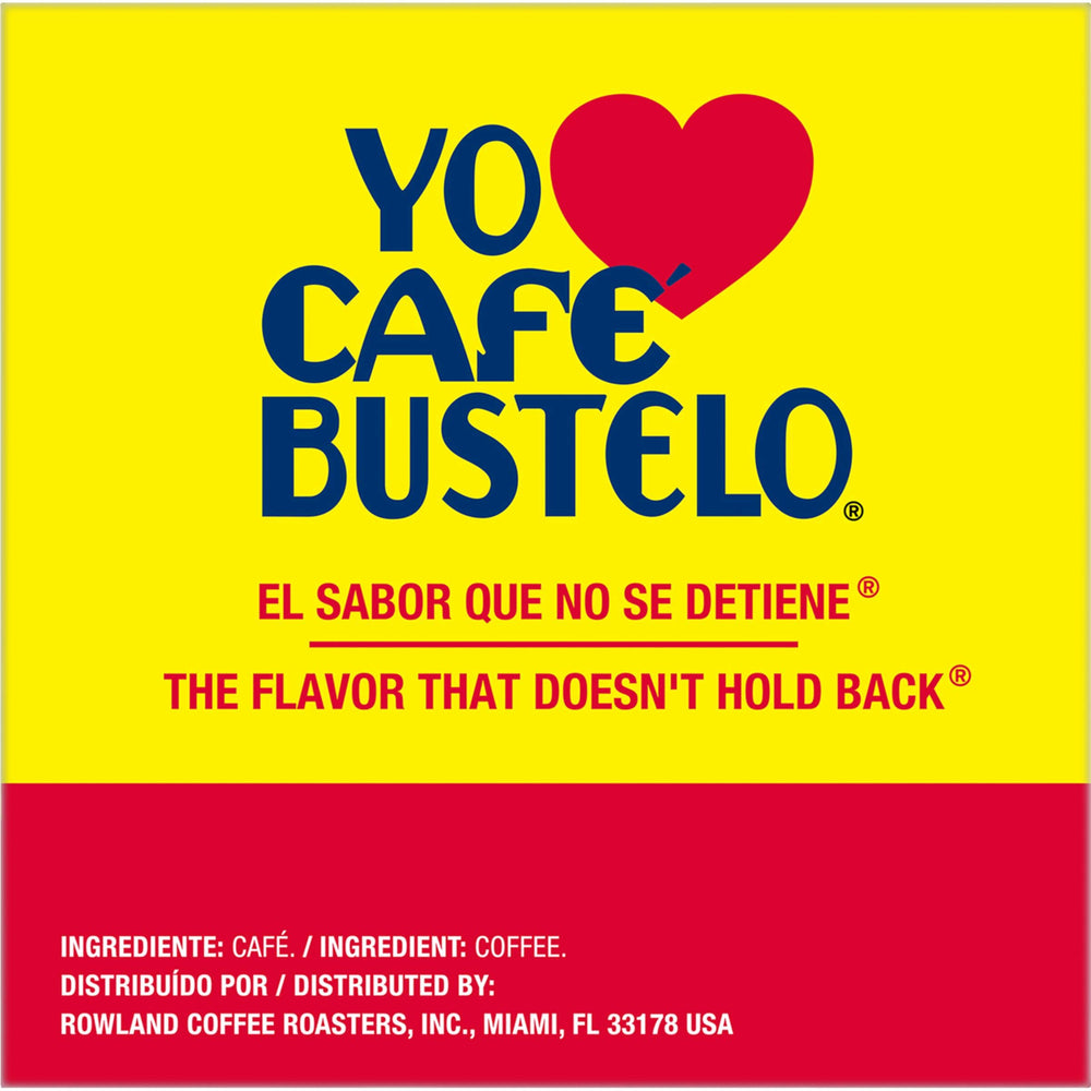 Café Bustelo brewed cup in kitchen setting delivering fast, rich cafecito