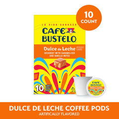 Café Bustelo close-up of a pod foil seal, highlighting freshness and easy brewing