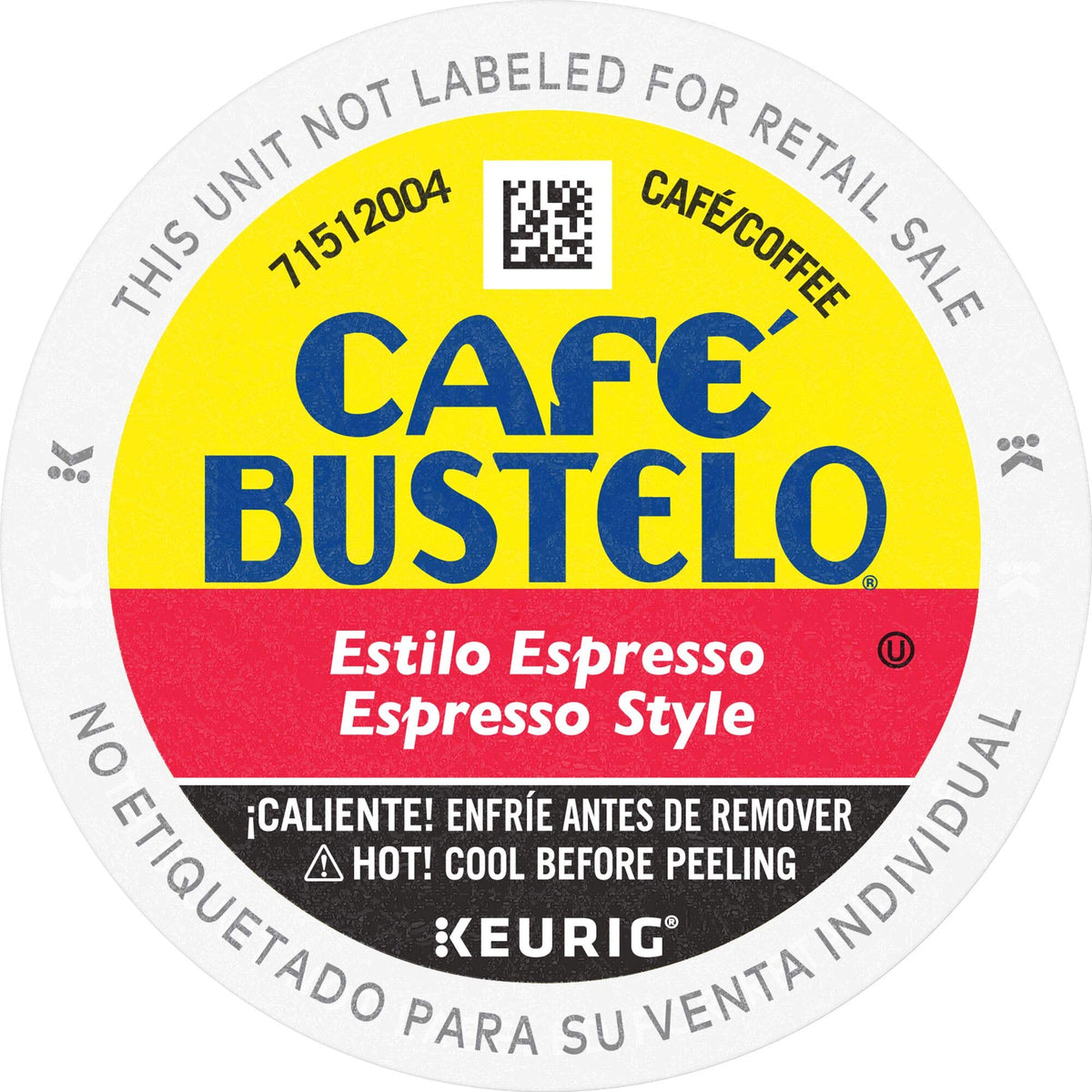 Café Bustelo front packaging showing bold roast and 24 pods for convenience