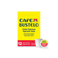 Café Bustelo front packaging showing bold branding and count for quick selection