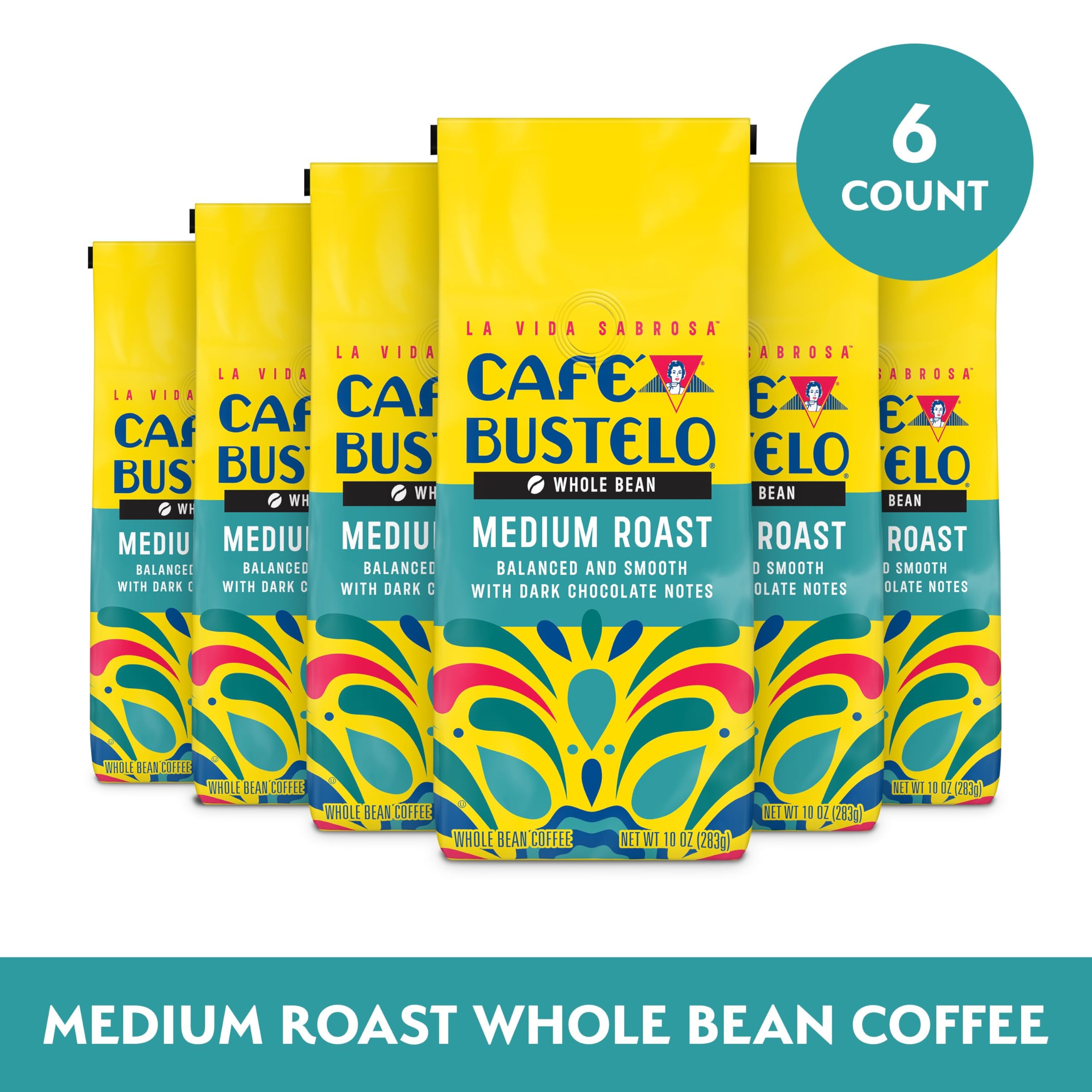 Kitchen scene with Cafe Bustelo bags and prepared cups, conveying everyday Latin energy