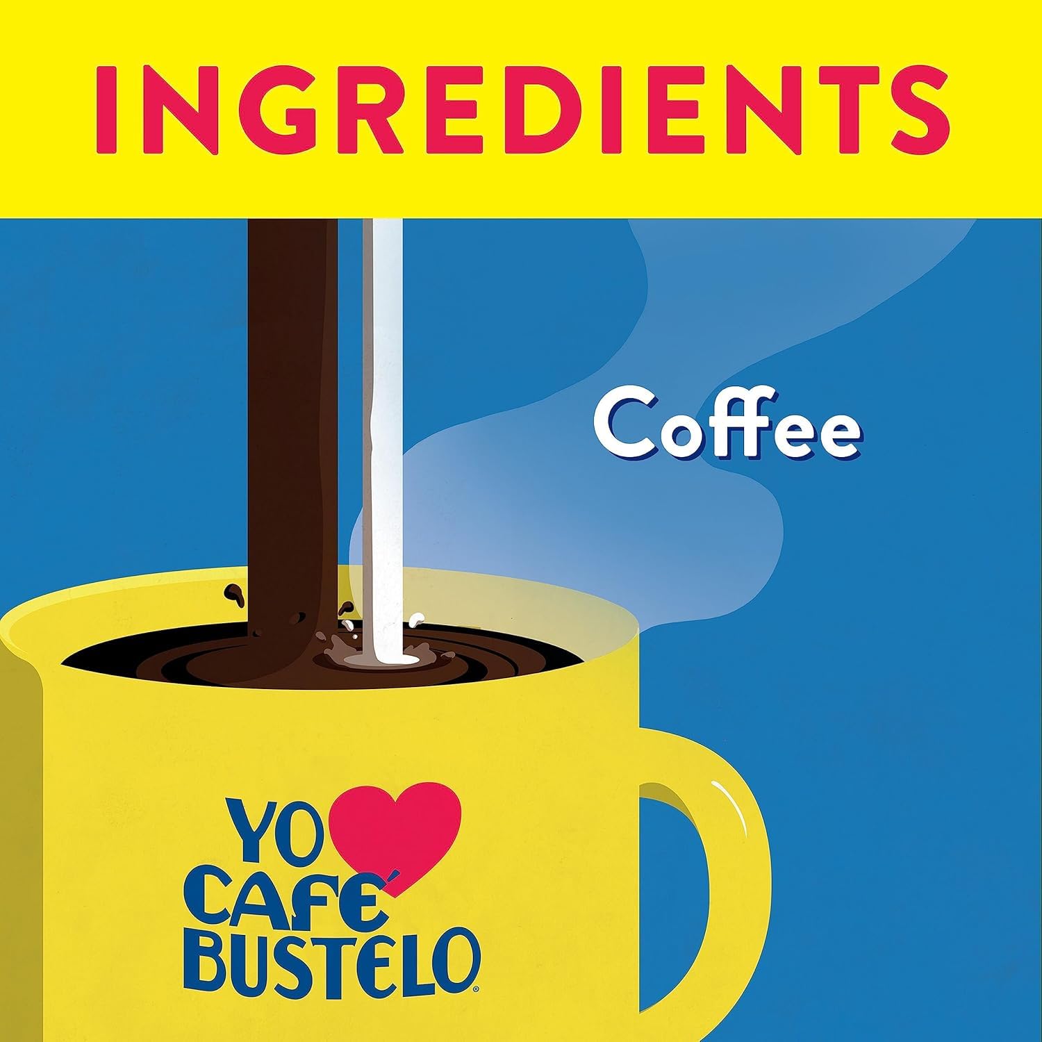 Café Bustelo poured espresso-style cup with crema ideal for milk drinks