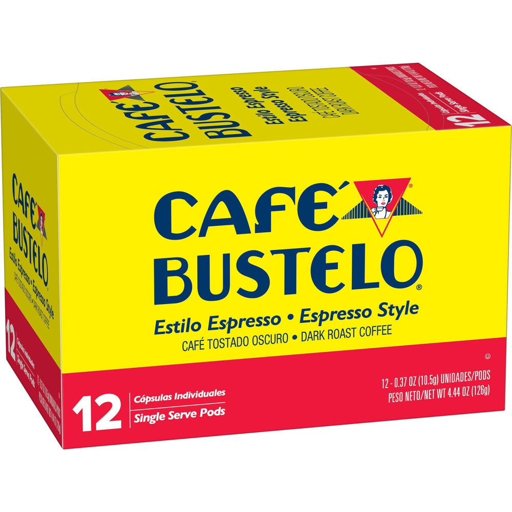 Café Bustelo pod held in hand for scale to show size and single-serve portability