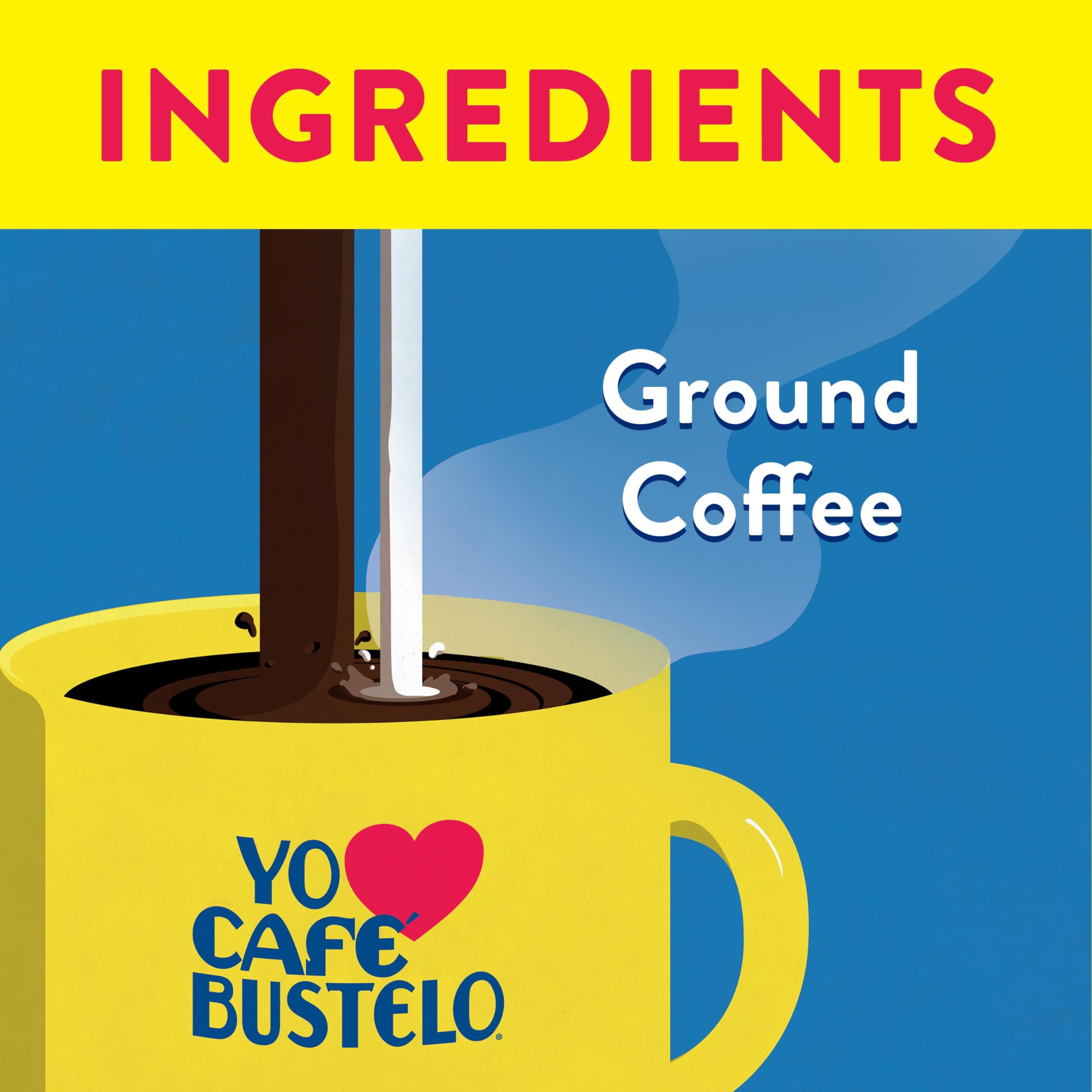 Cafe Bustelo brewed cup in a kitchen scene showing rich crema and inviting aroma