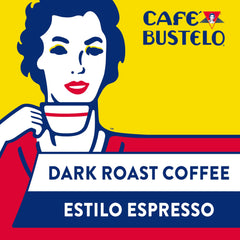 Café Bustelo canister vacuum-seal label ensuring extended freshness