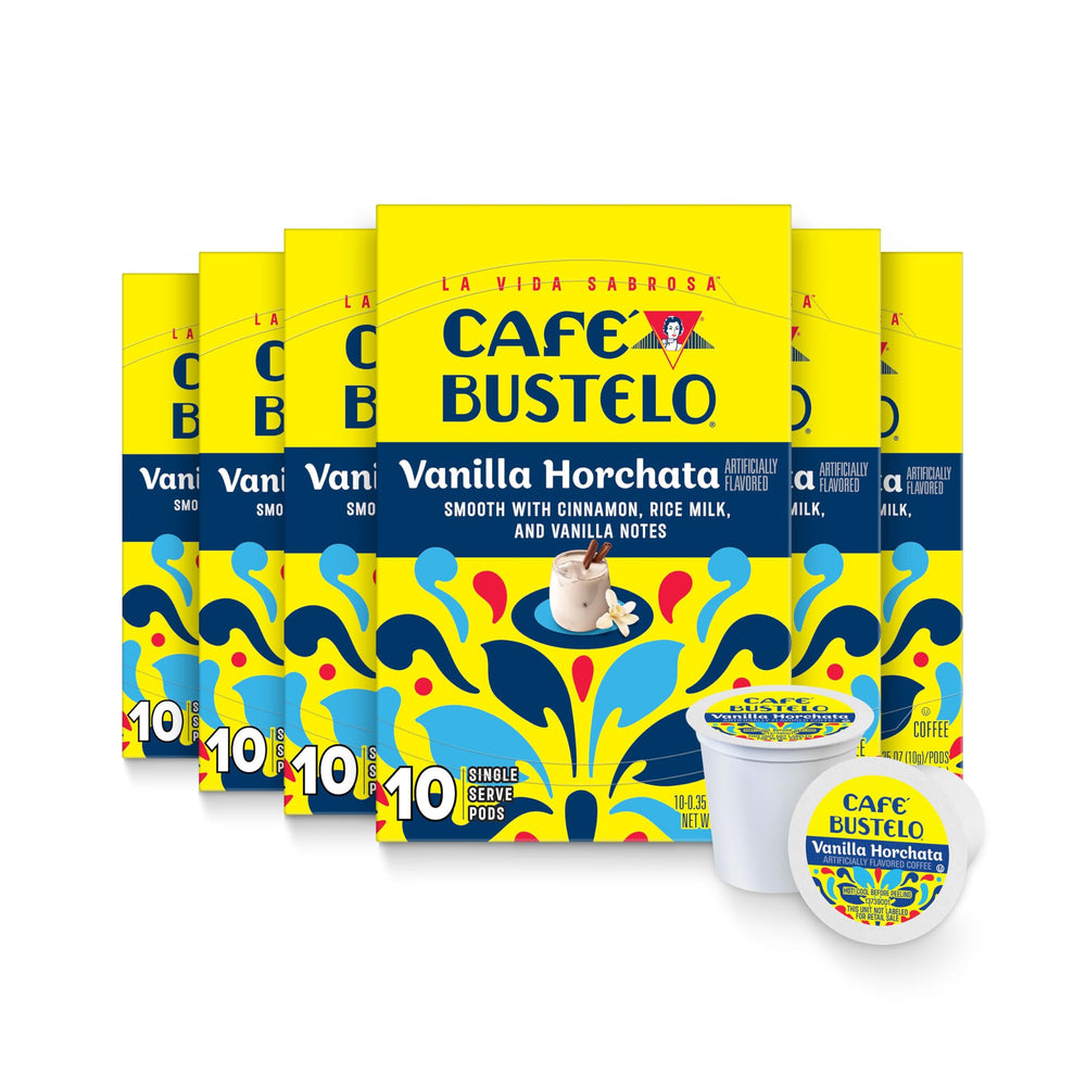 Café Bustelo front packaging showing 60 pods and bold flavor benefit