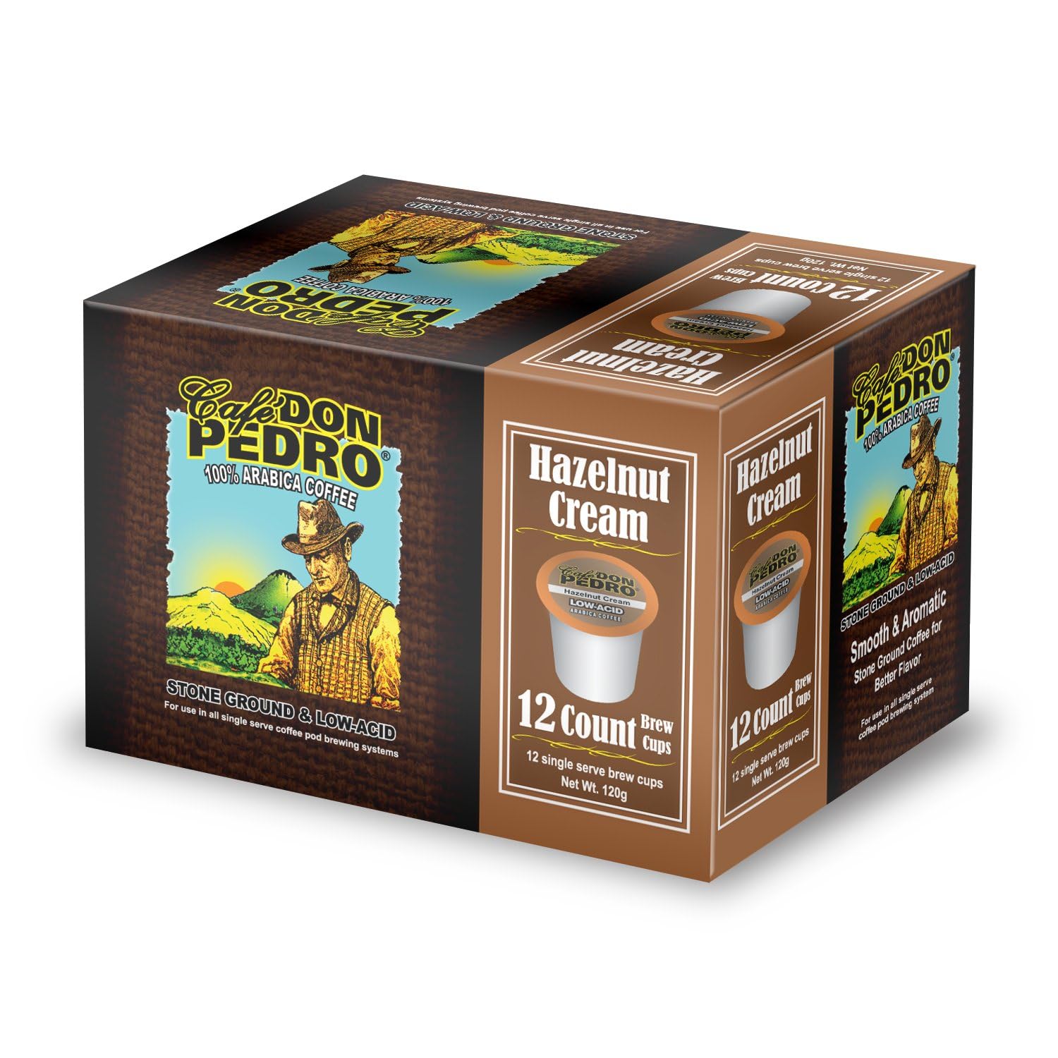 Cafe Don Pedro pod held in hand to show scale and easy single-serve convenience