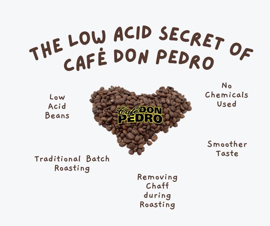 Cafe Don Pedro dark roast pour into cup capturing bold color and crema