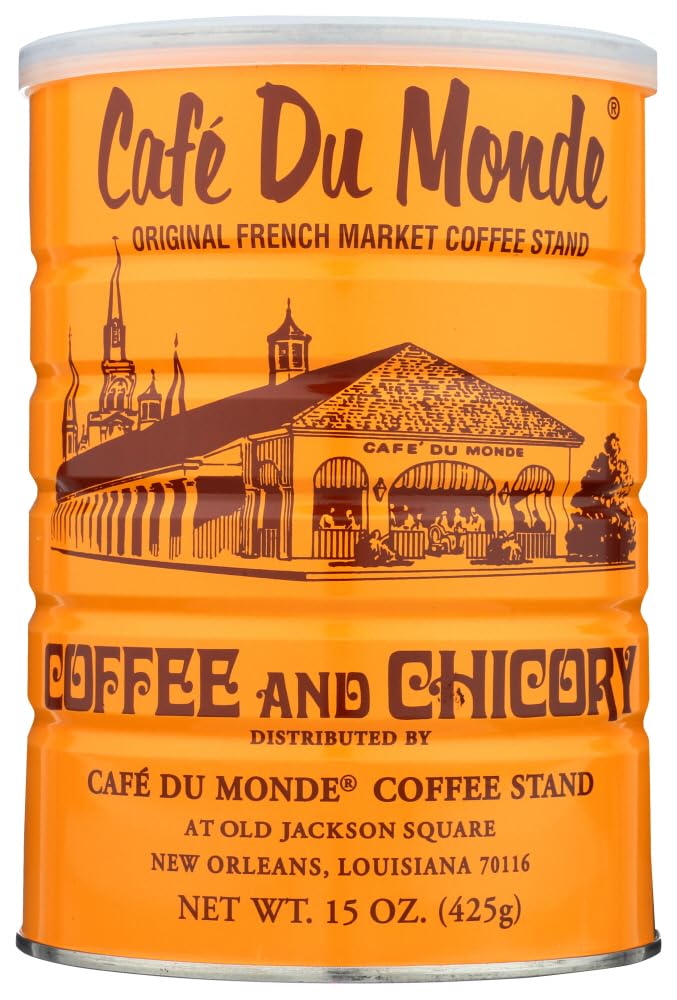 Cafe Du Monde front can showing label and volume, easy authentic brewing