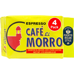 Café El Morro front packaging showing 6 oz bag and bold roast benefit