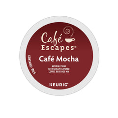 Café Escapes brewed café mocha in a ceramic cup illustrating creamy texture and flavor
