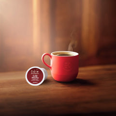 Café Escapes bundle next to a ruler and coffee cup displaying pod quantity and scale