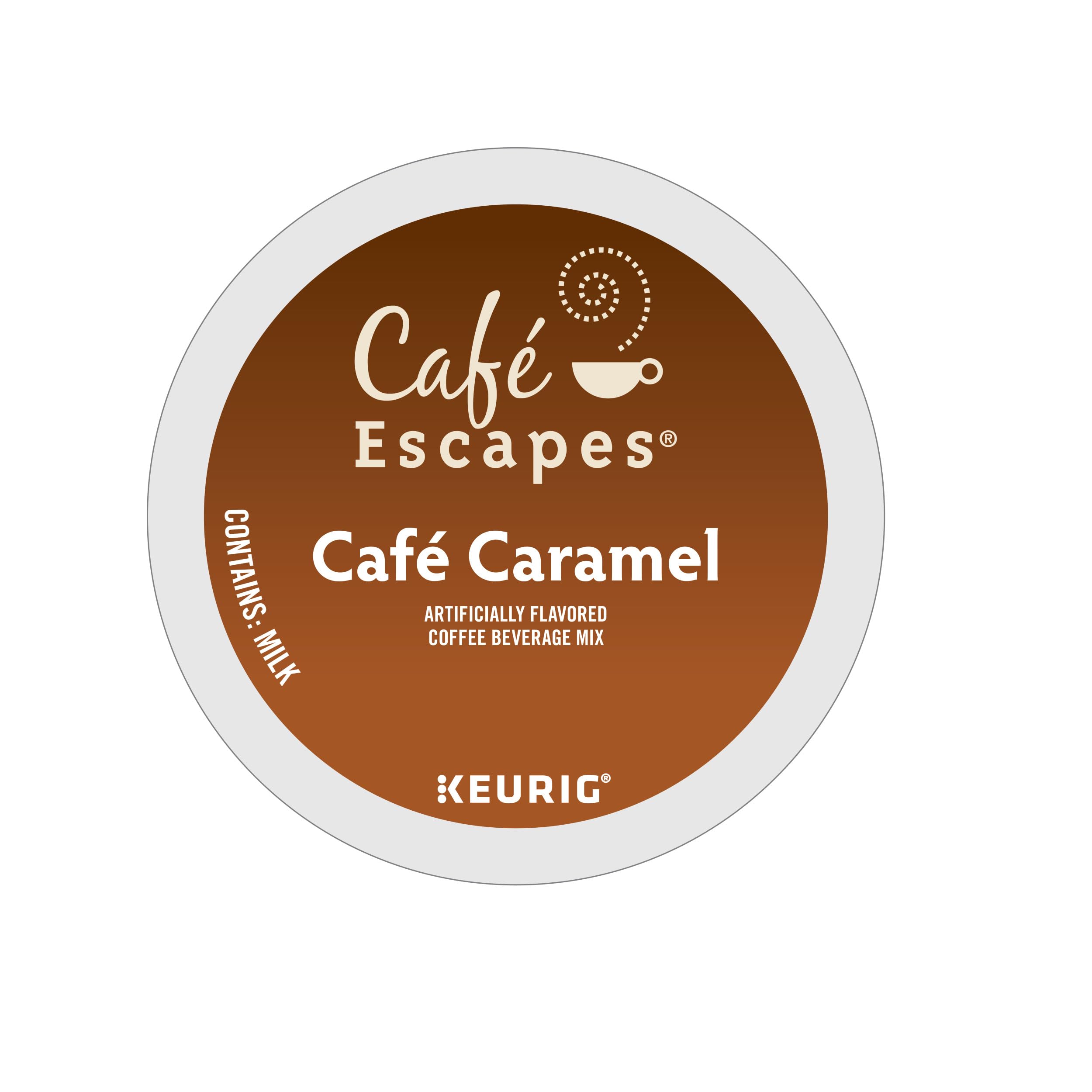 Café Escapes single K-Cup pod closeup highlighting easy-use convenience