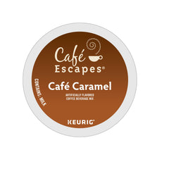 Café Escapes single K-Cup pod closeup highlighting easy-use convenience