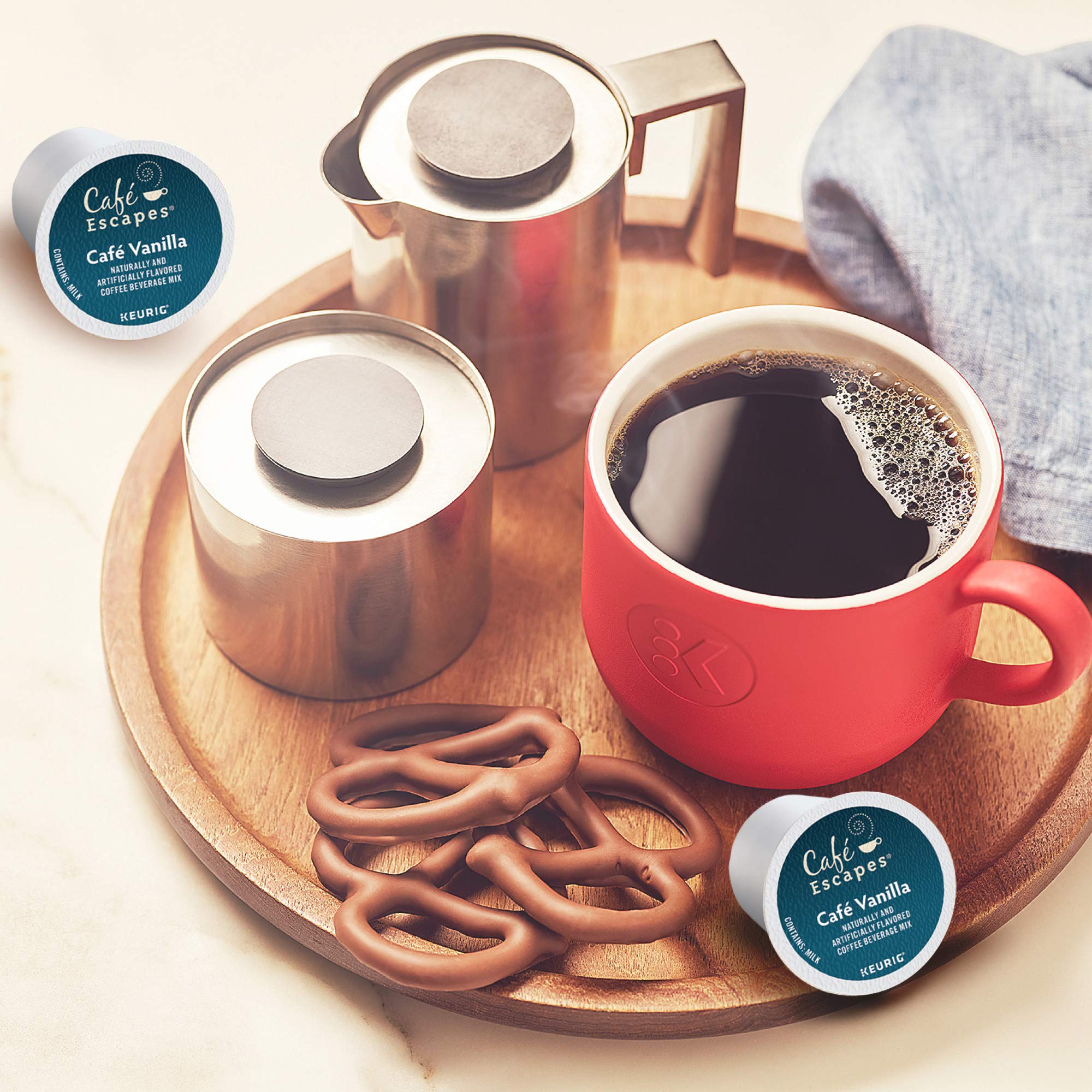 Café Escapes ingredient label detail noting milk inclusion benefit