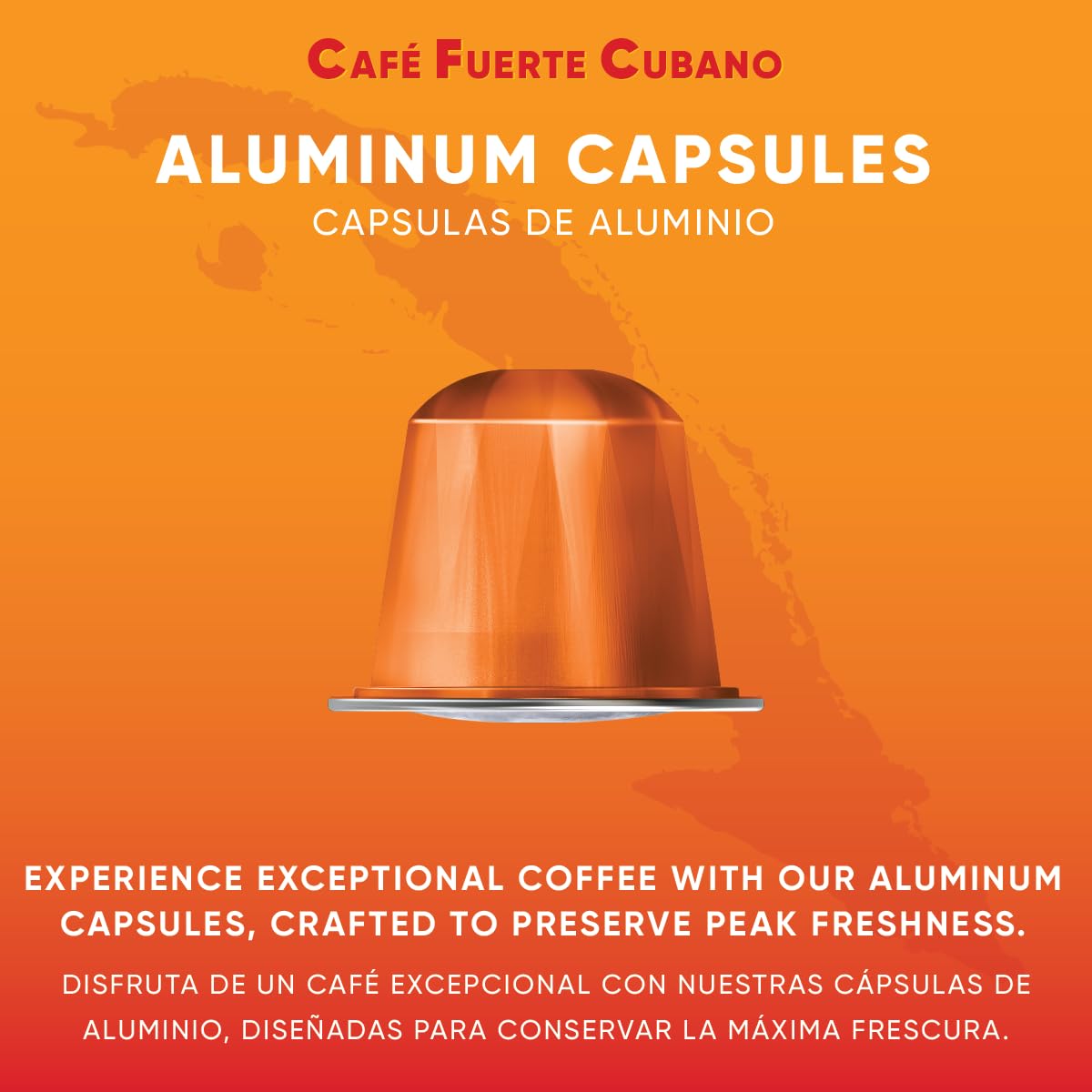 Café Fuerte Cubano capsules laid out displaying uniform shape for consistent extraction