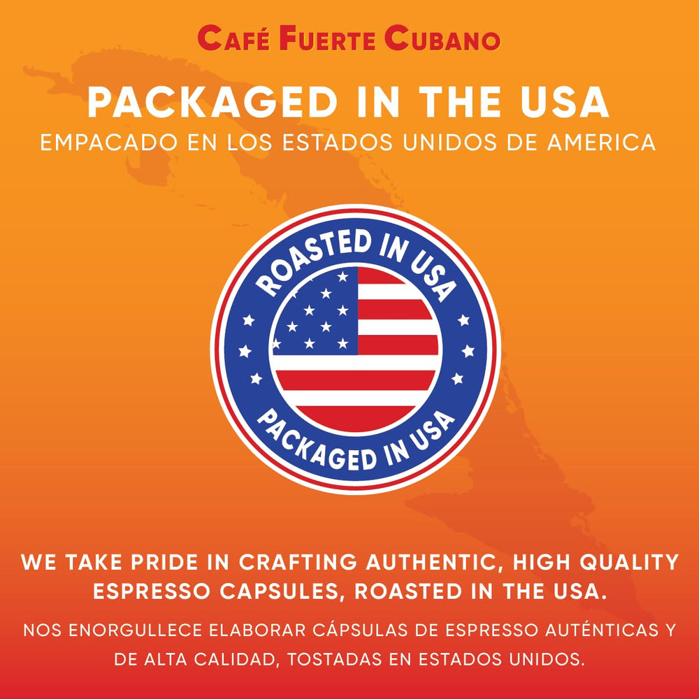 Café Fuerte Cubano recyclable label and icons promoting eco-friendly disposal