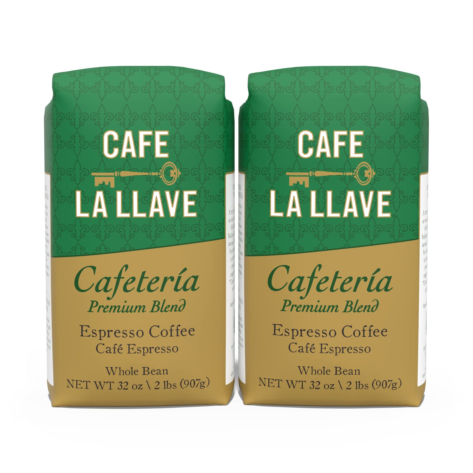 Cafe La Llave front packaging showing 32 oz bag and bold branding, preserves freshness