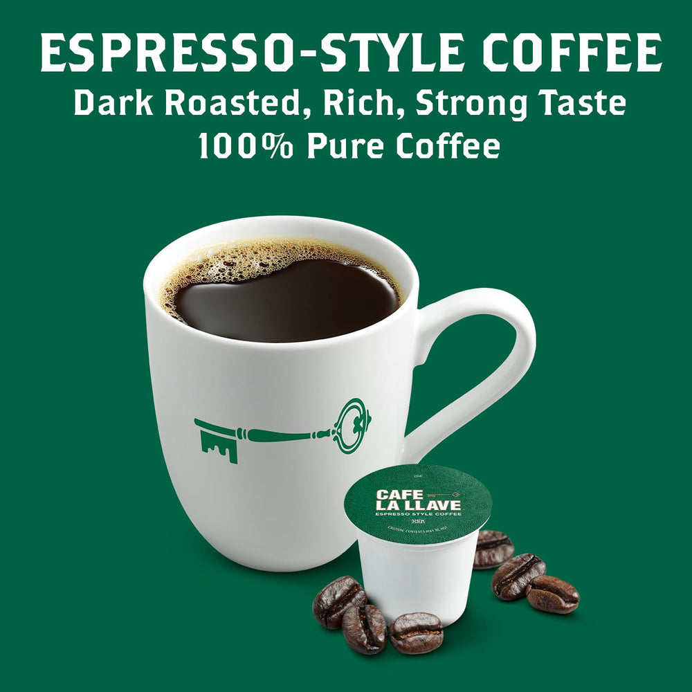 Café La Llave single pod close-up highlighting sealed freshness and rich aroma benefit