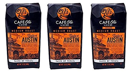 Cafe Ole front packaging showing 12 oz ground coffee pack and ready-to-brew convenience