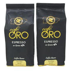 CAFE ORO DE PUERTO RICO front packaging displaying roast level and freshness seal