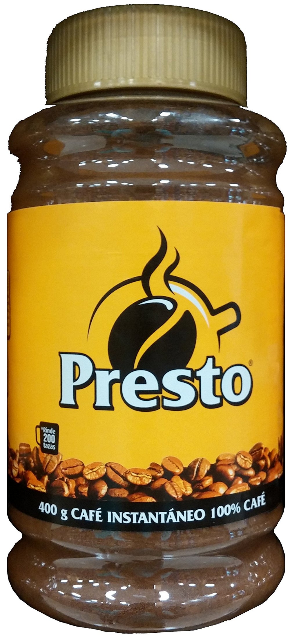 Cafe Presto front packaging showing 400g jar and clear label for quick selection