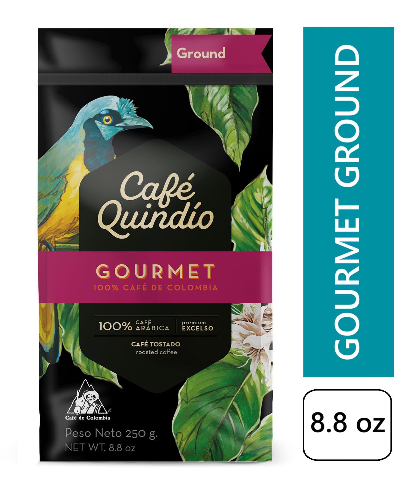 CAFE QUINDIO French press cup showing full-bodied flavor benefit