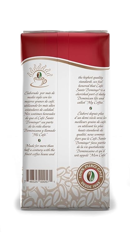 Café Santo Domingo INDUBAN close-up of bag material and sealed top preserving freshness